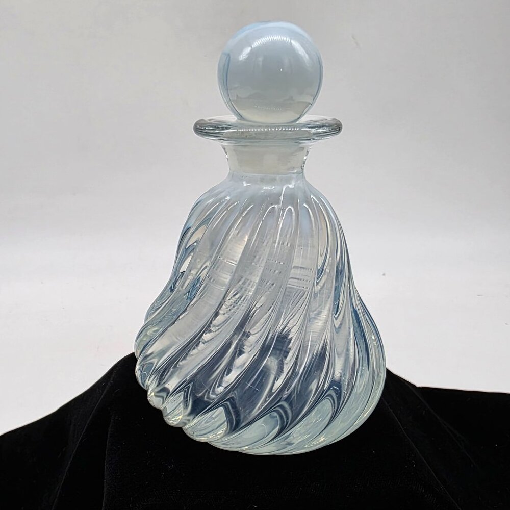 VTG MCM Murano Archimede Seguso Opalescent Blue Perfume Bottle